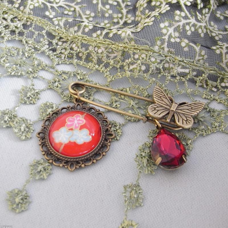 Vintage Enamel Butterfly Brooch